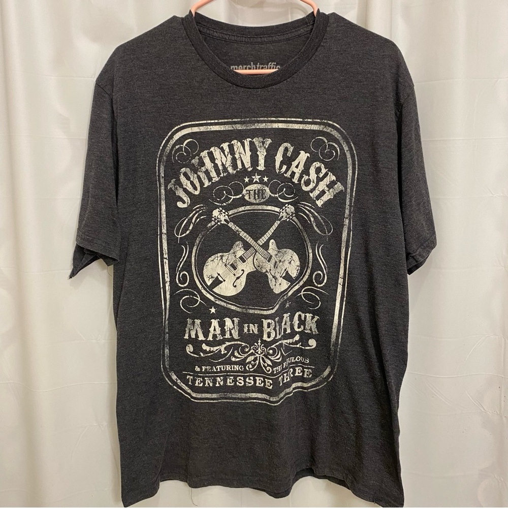 Merch Traffic Johnny Cash Tennessee Three Charcoal Graphic Tee